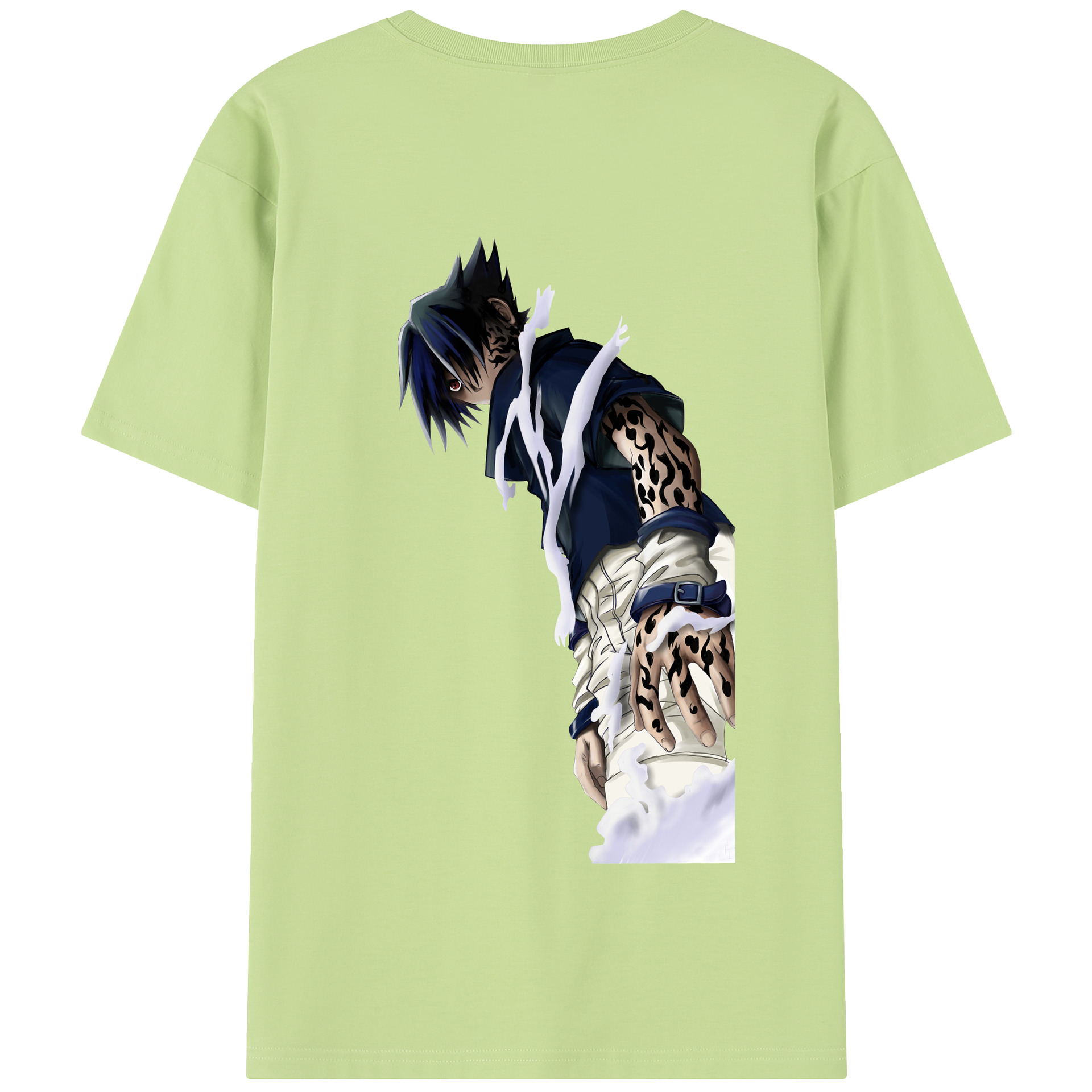 （画像用） NARUTO -ナルト- うちは サスケ Uchiha Sasuke 綿100％半袖Tシャツ（背面プリント）